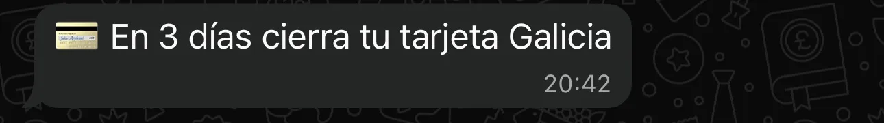 Aviso: En 3 días cierra tu tarjeta Galicia